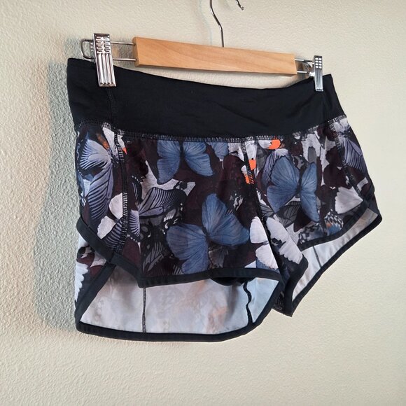 Lululemon Run Speed Short Size 6 Biggie So Fly Butterfly 2.5" Inch Inseam Blue - Picture 3 of 10